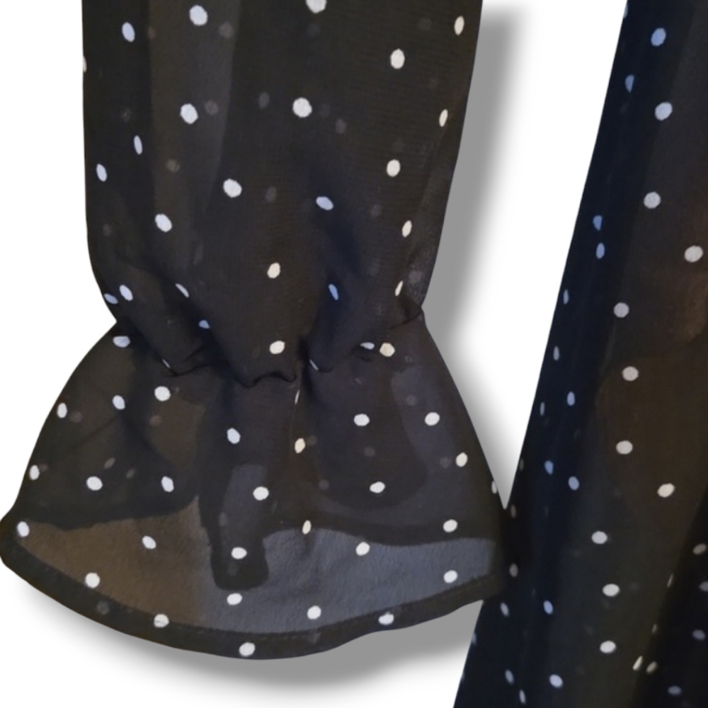 For Love & Lemons Black Polka Dot Sheer Maxi Dress - Picture 4 of 10